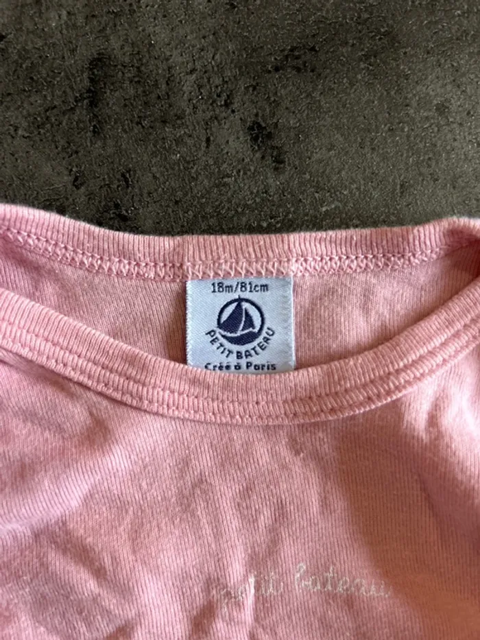Lot de 2 bodys manches longues bébé fille, petit bateau, 18 mois - photo numéro 4
