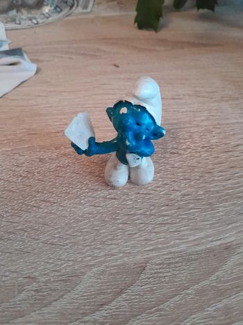 Magnifique figurine ancienne stroumpf joueur de poker