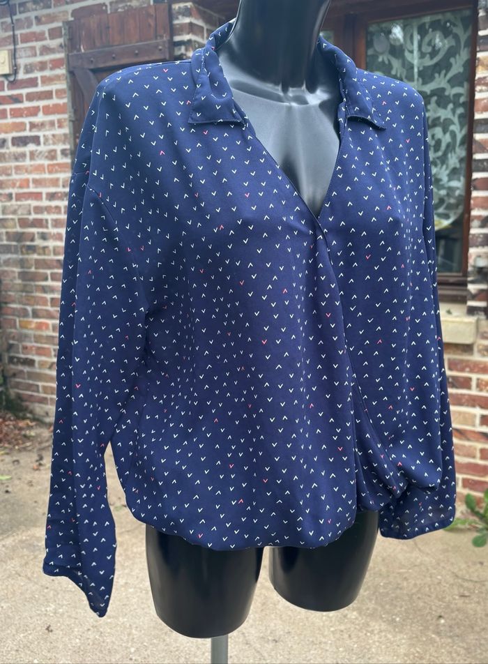 Blouse à motif cache-cœur – Taille 44 – La Halle - photo numéro 2