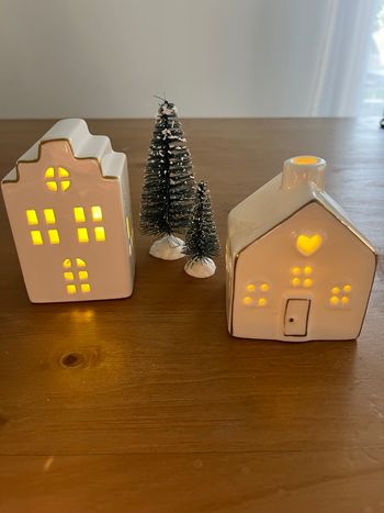 Petites maisons de Noël en céramique