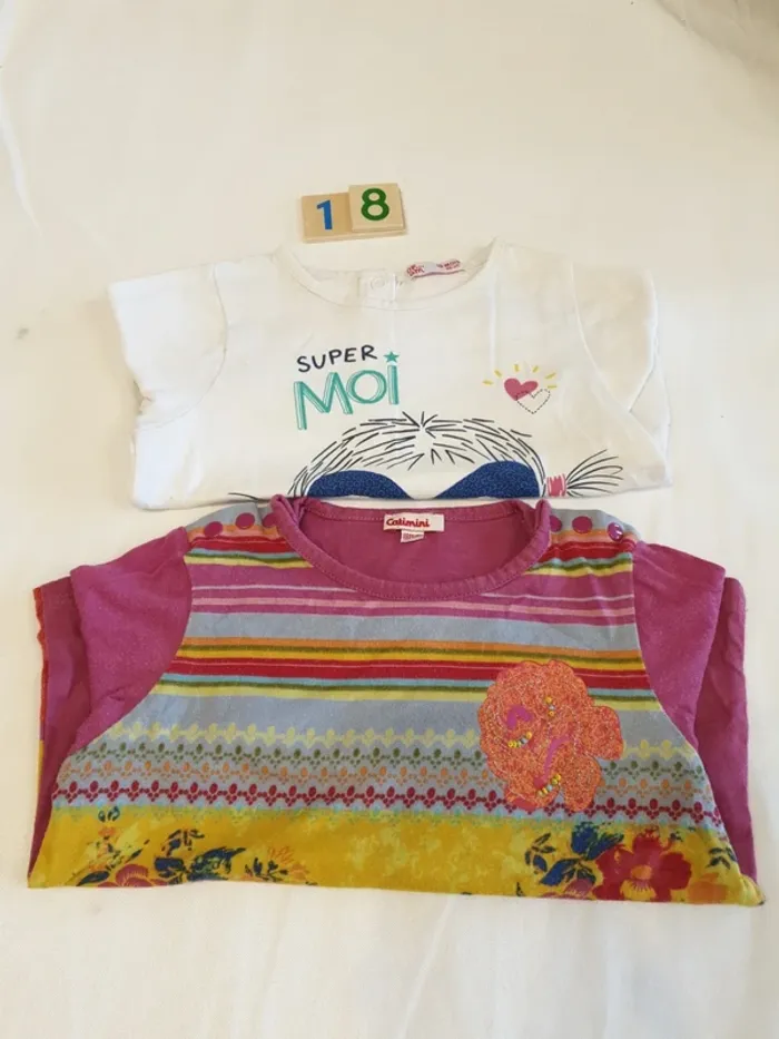 Lot t-shirts manches longues 18 mois