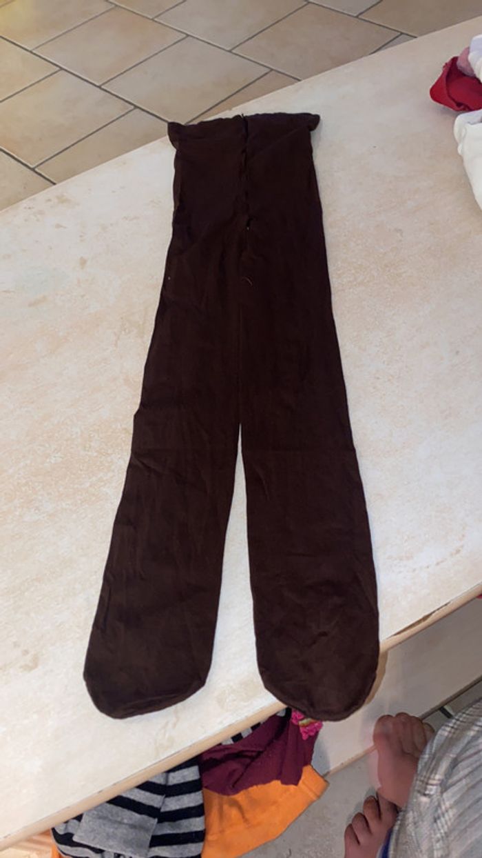 Collants fin marron