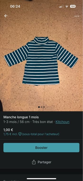 Manche longue 1 mois