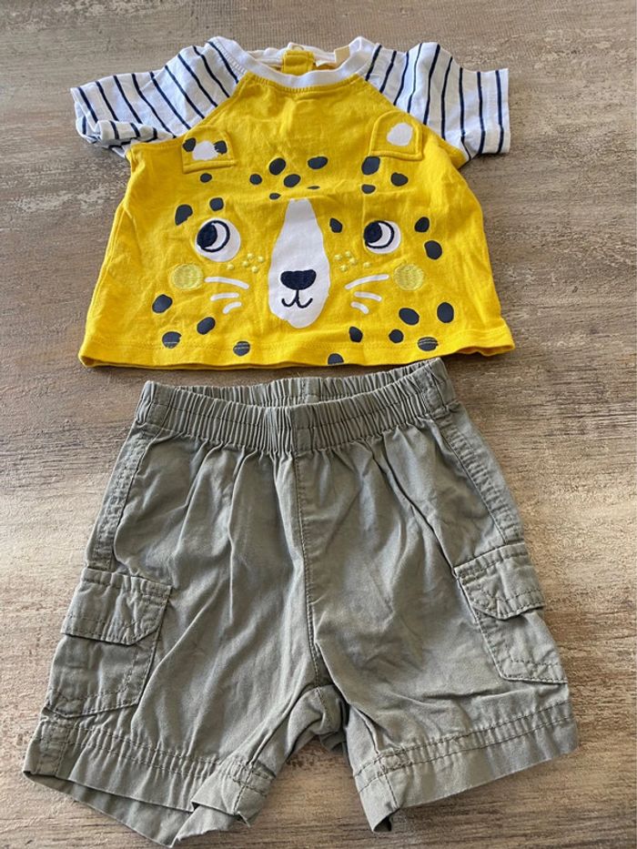 Ensemble t-shirt + short bébé garçon 6 mois