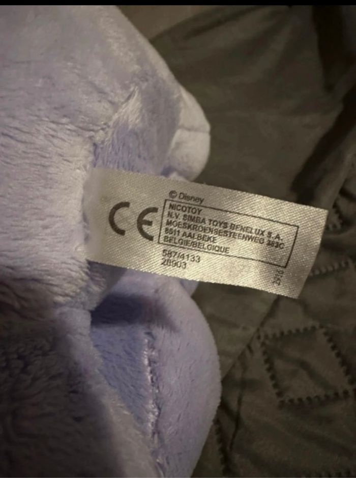 peluche douce Dumbo éléphant violet rose noeud - 25 Cm -Disney - photo numéro 4