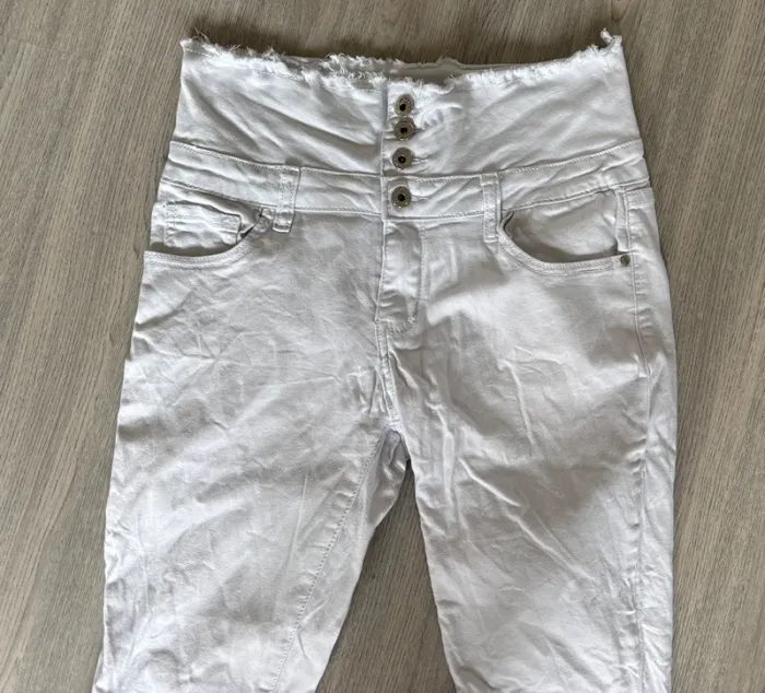 Jeans taille haute Blanc - photo numéro 2