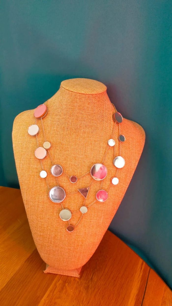 Collier Miroirs Géométriques – Collection Nuances de Rose - photo numéro 2