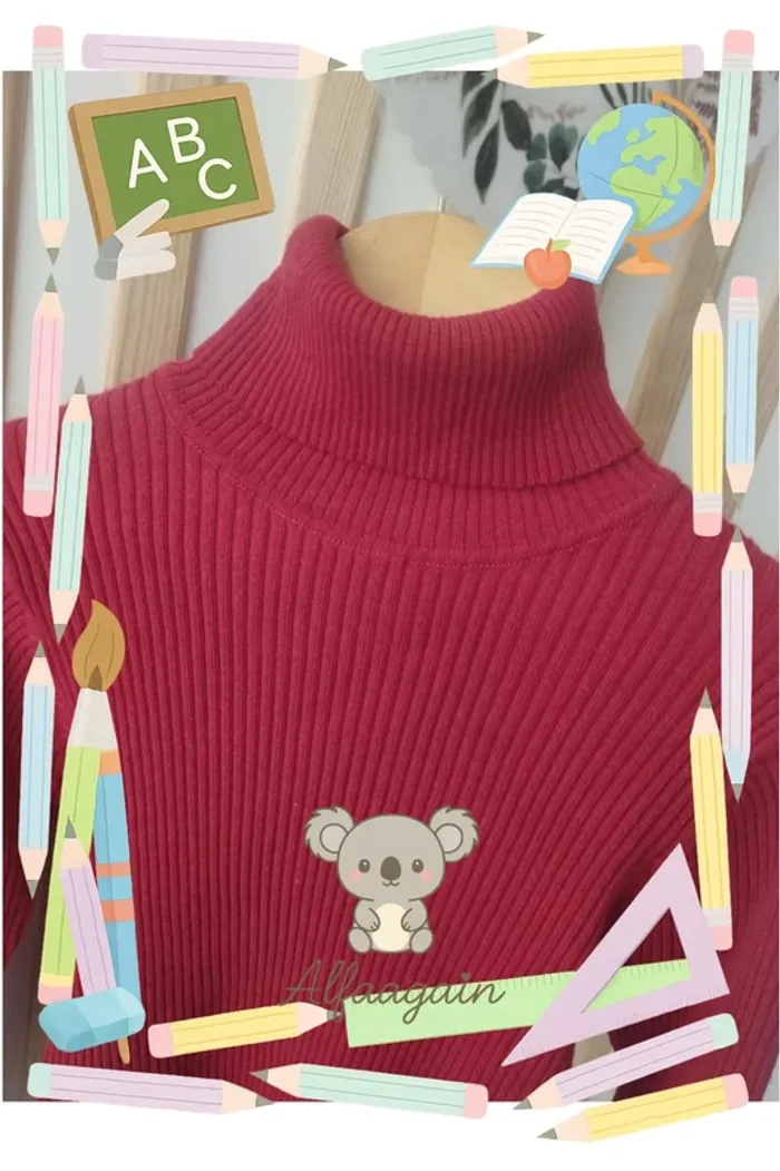 Pull col roulé rouge next 10ans - photo numéro 3