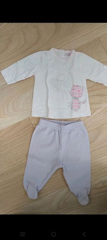 Ensemble mauve rose chat 3 mois