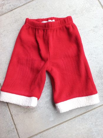 Pantalon de père Noël 3 mois rouge et blanc