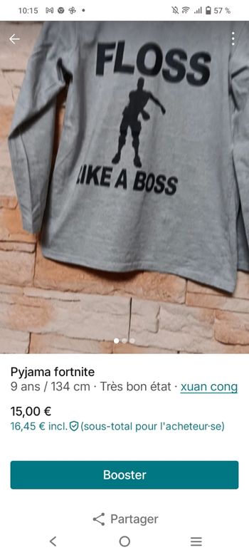 Ensemble de pyjamas fortnite