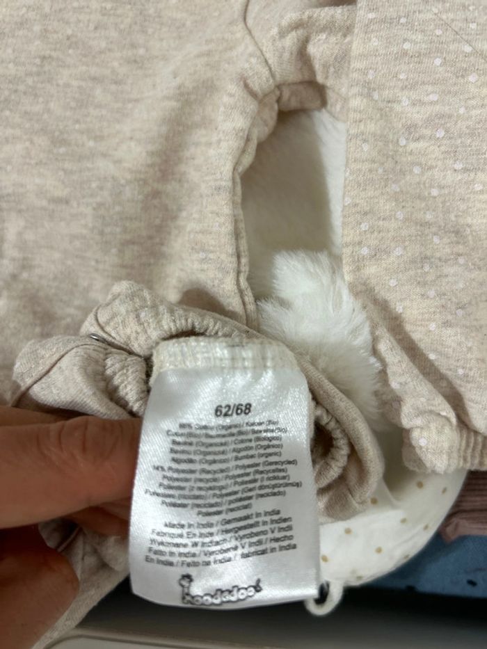 Grenouillère beige à pois blanc sans pieds 62-68cm - photo numéro 5