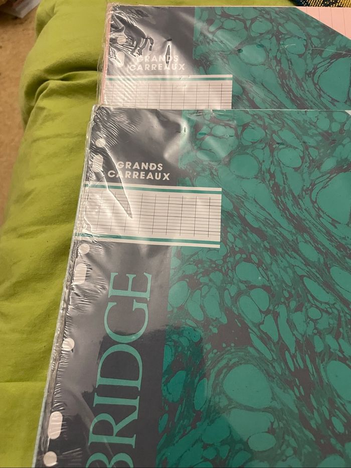 Lot feuilles  grand carreaux couleur jaune bleu et rose - photo numéro 3