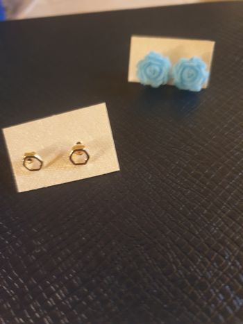 Lot 2 paires boucles d'oreilles fille 