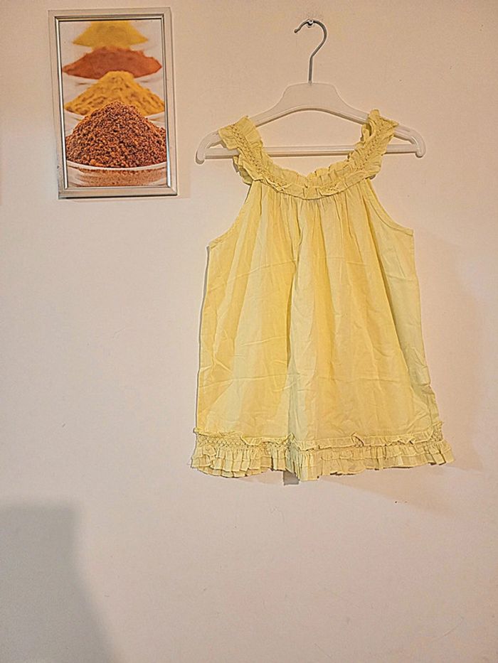 Blouse legere jaune "tape à l œil" taille 12 ans