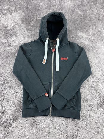Veste à capuche Superdry avec logo Brodé Orange Label Noire Taille XS