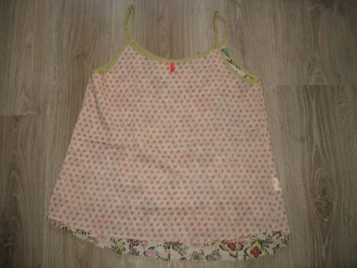 DÉBARDEUR BEIGE A FLEURS "MISS CAPTAIN" - TAILLE 40 - n°02 - photo numéro 6