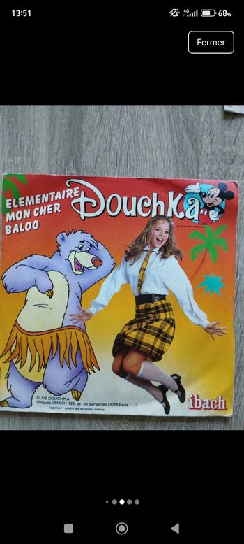 Vinyle 45 tours Douchka (2 titres, Disney)