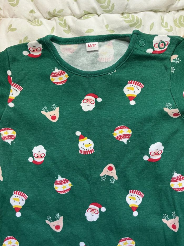 pyjama sans pieds de Noël vert à motifs en coton 2/3 ans - photo numéro 5