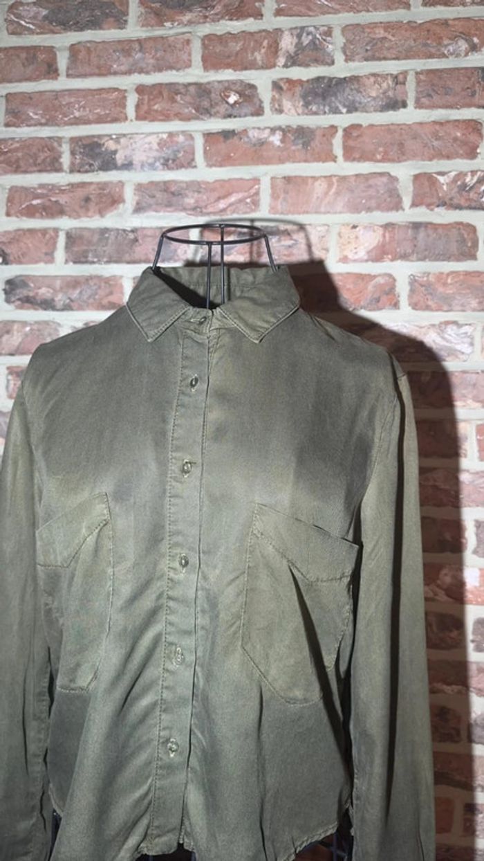 Chemise kaki Zara Taille XS / 34 - photo numéro 2