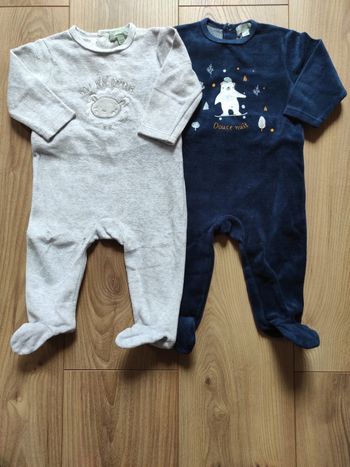 Lot 2 dors bien velours 6 mois Mes Petits Cailloux