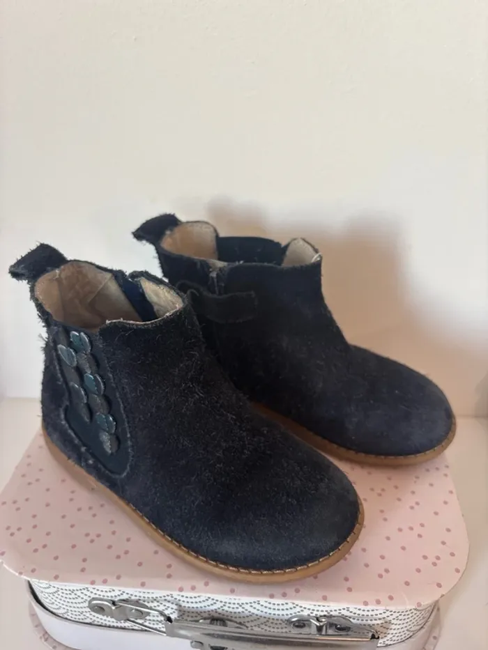 Bottines en daim bleu marine sergent Major - photo numéro 3