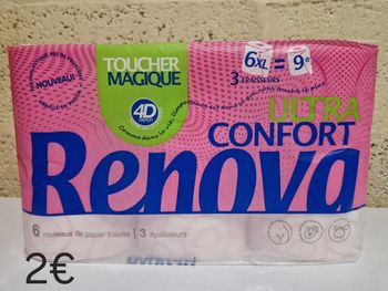 Papier toilette renova 6 rouleaux 3 épaisseur 