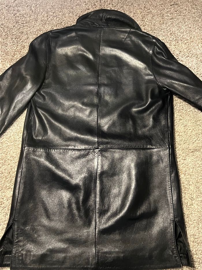 Blouson mi long 100% cuir vintage - photo numéro 7