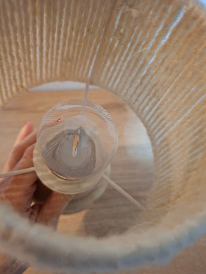 Lampe de chevet bois artisanal ampoule piles - photo numéro 3