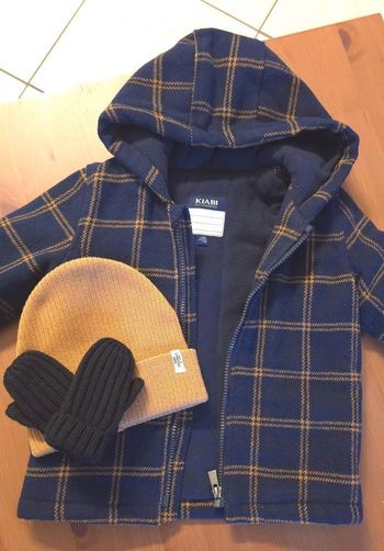 👌👌👌😍🤩💙 superbe Ensemble manteau, bonnet,moufles 24mois Garçon 💙🤩😍(kiabi/hetm/zara)