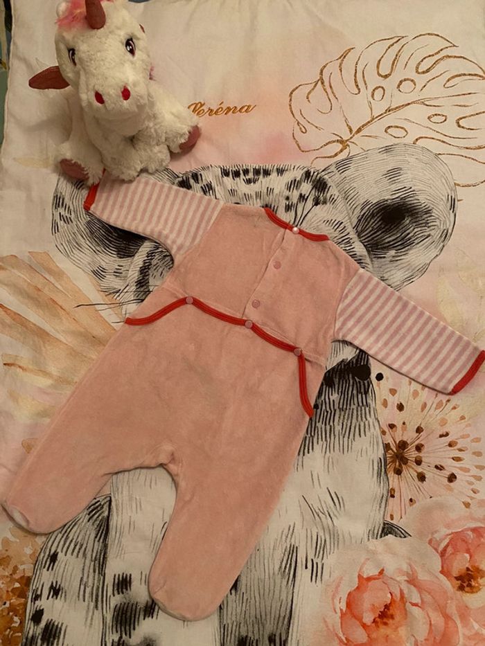 Pyjama velours, taille 3 mois, marque In Extenso. - photo numéro 3
