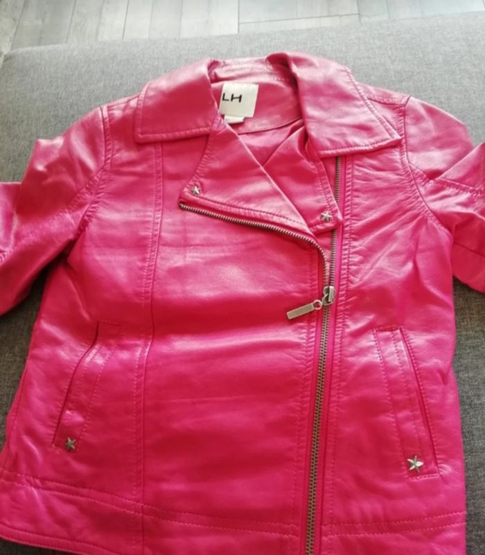 Veste rose imitation cuir la halle 8 ans - photo numéro 2