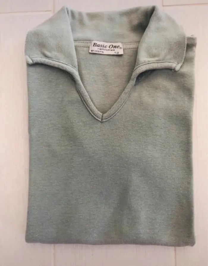 Polo femme vert taille 2 basic one - photo numéro 5