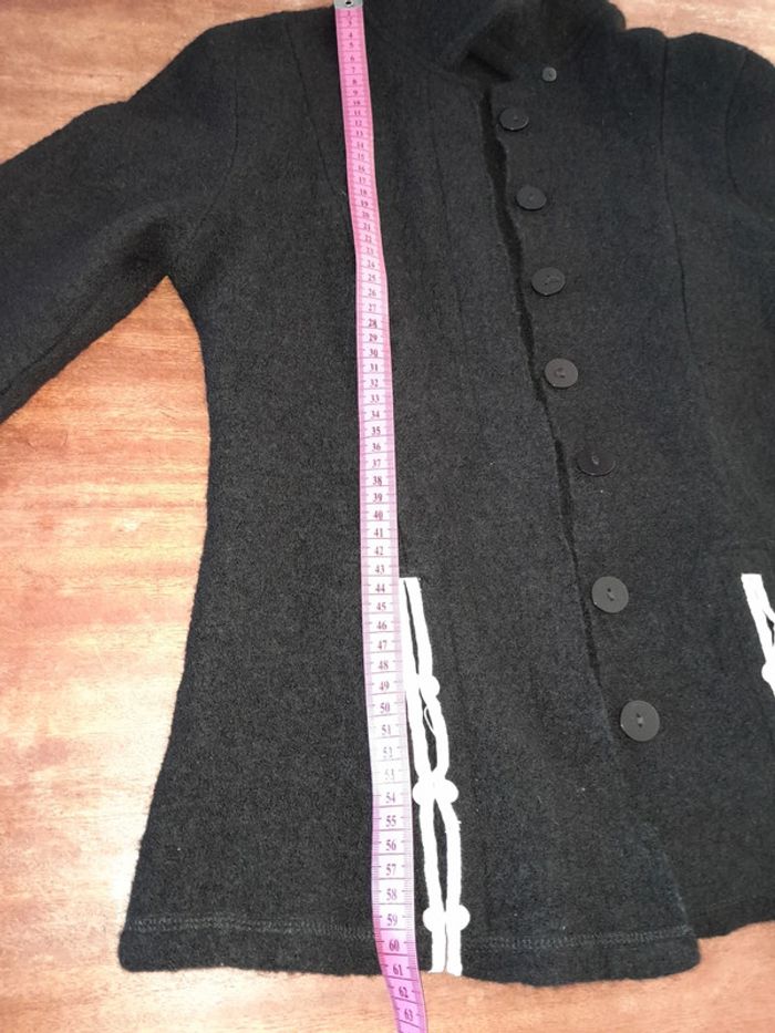 Jolie veste Jacqueline noire feutrée - photo numéro 12