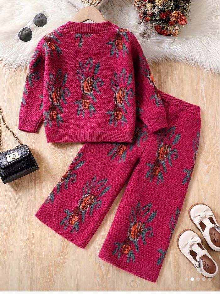 Ensemble gilet pantalon tricot