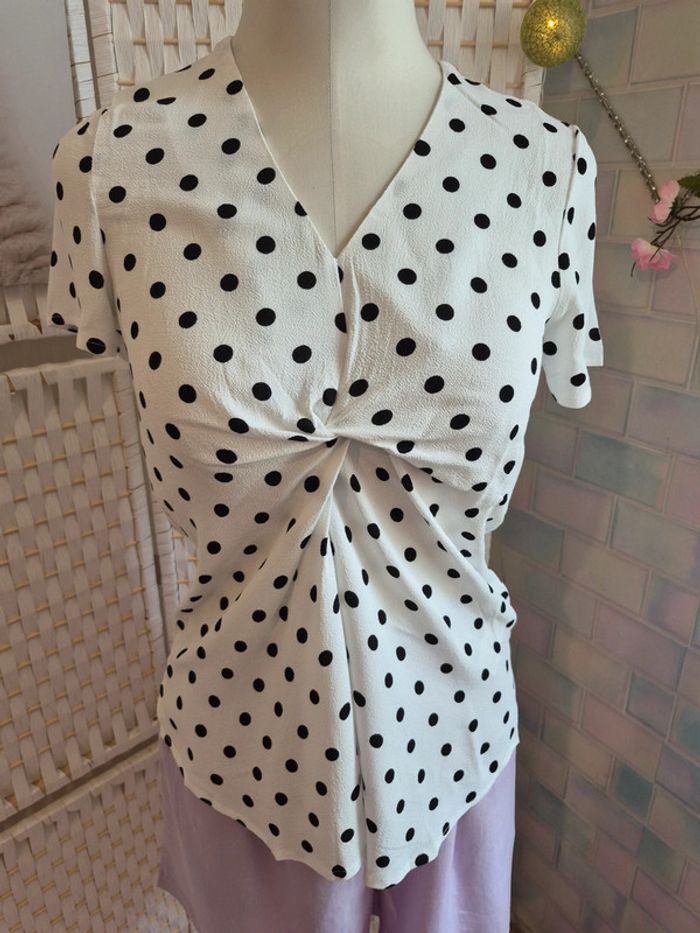 💕joli top polka dot rétro Karl marc John femme TS / 36💕 - photo numéro 3