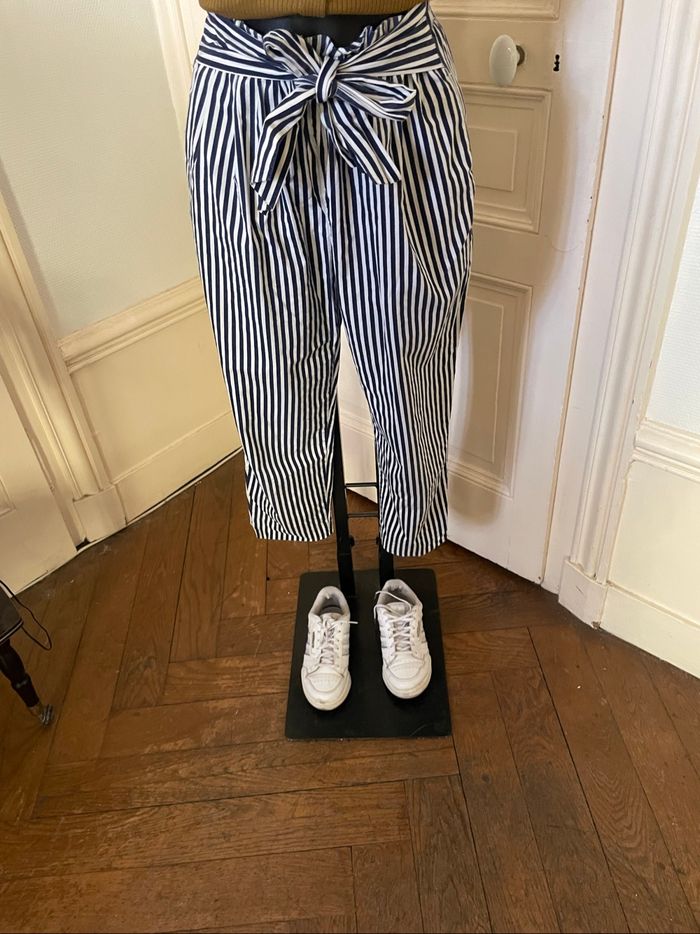 Pantalon chinos à rayures Zara 36 - photo numéro 5