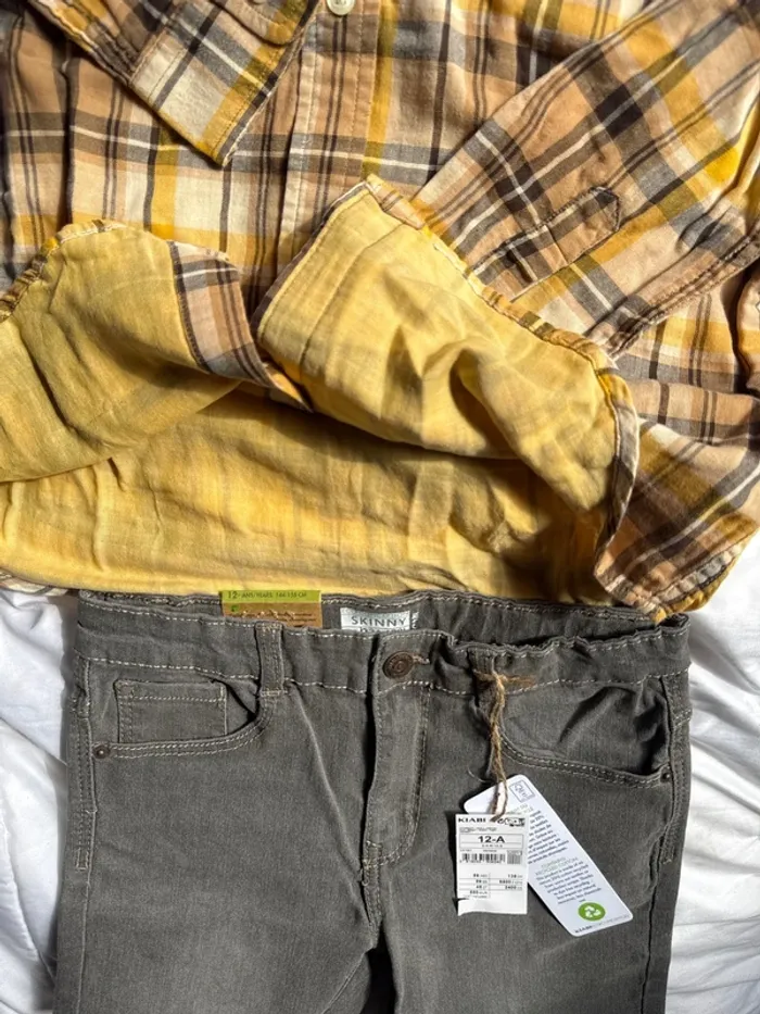 Ensemble jean et chemise neufs avec étiquette taille 12 ans - photo numéro 10
