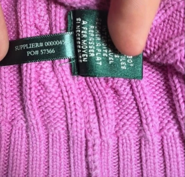 🩷 Pull Ralph Lauren Neuf Torsadé Rose Col V Taille L/40 - 100% Coton - photo numéro 6