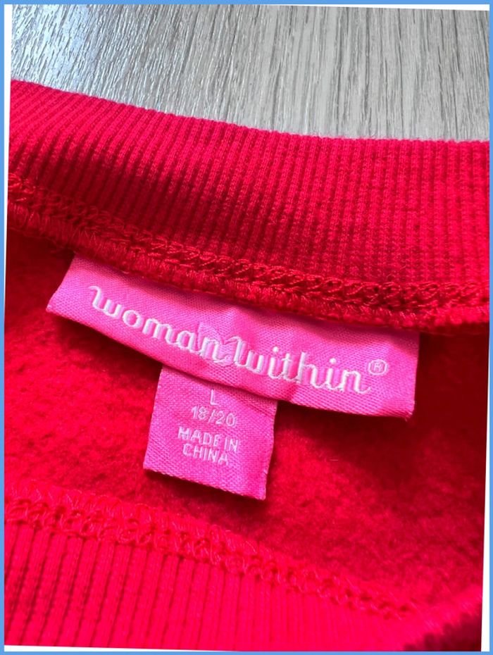 Pull vintage Rouge à motif flocon Taille L - photo numéro 8