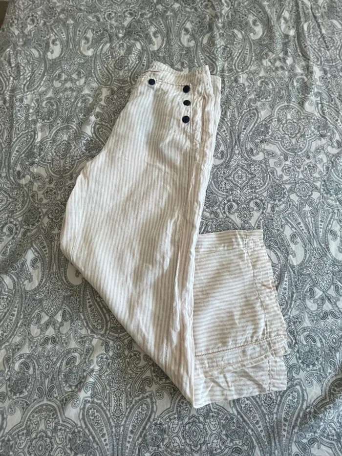 Pantalon 100% lin jambes larges Mat de Misaine - photo numéro 4