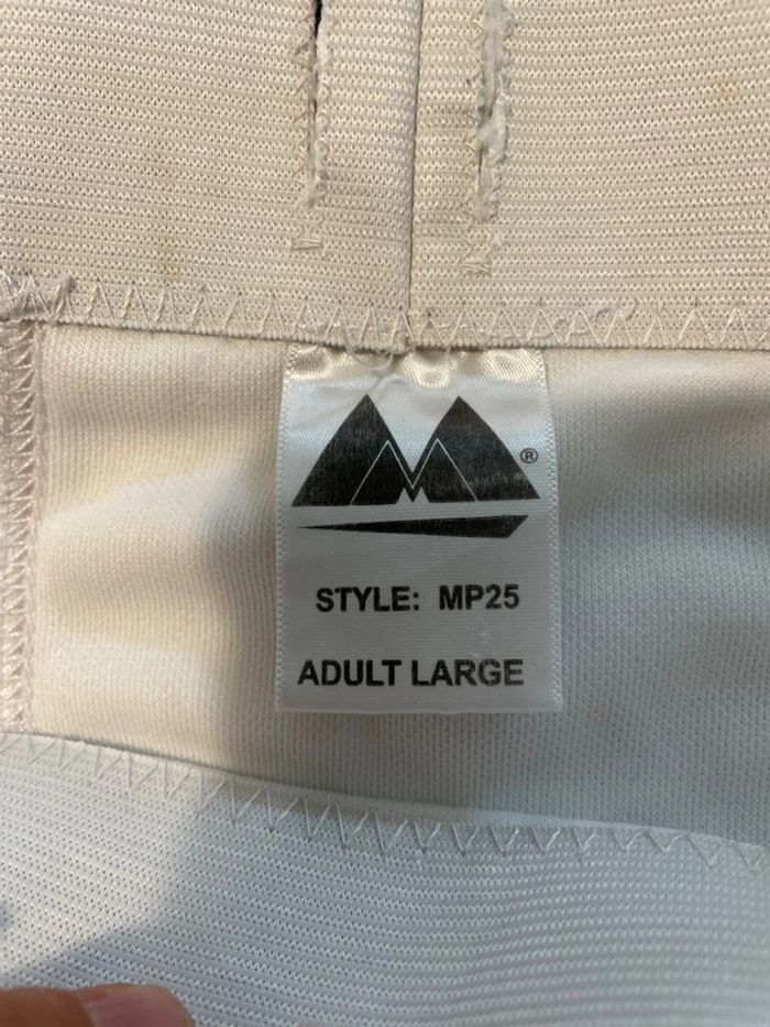 Pantalon de protection/boxer de match blanc avec ceinture bleue football américain - photo numéro 2