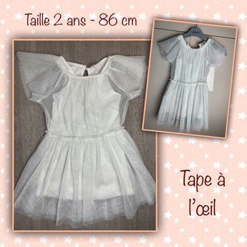 Robe de fête/cérémonie avec voile pailletée - taille 24 mois 86 cm