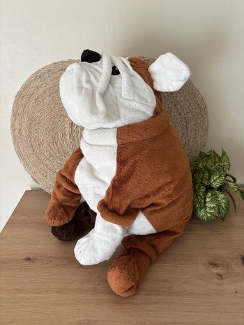 Grande peluche chien bouledogue marron blanc IKEA 