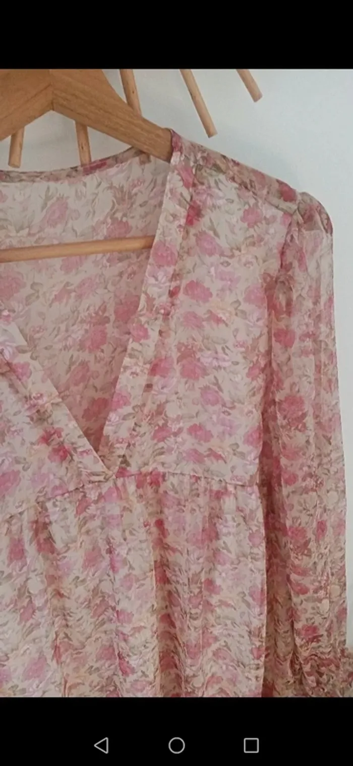 Robe légère fleurie, volant - photo numéro 2