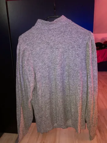 pull gris stradivarius col montant manches chauves souris