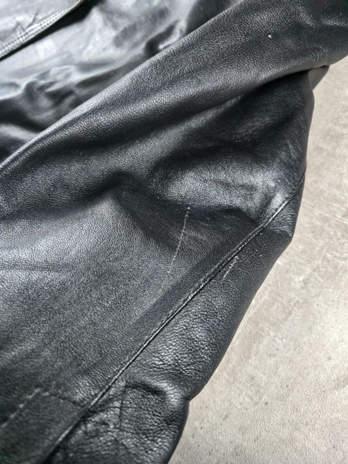 Veste cuir vintage noir homme taille 42 bon état - photo numéro 4