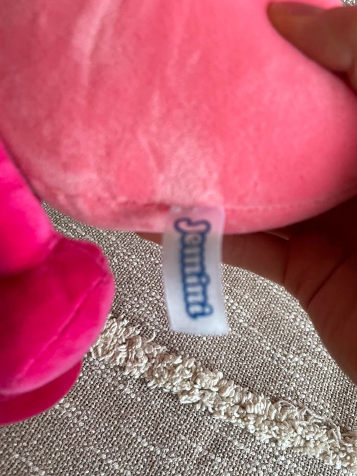 Peluche doudou 35cm jemini flamand rose à cœur neuf - photo numéro 4