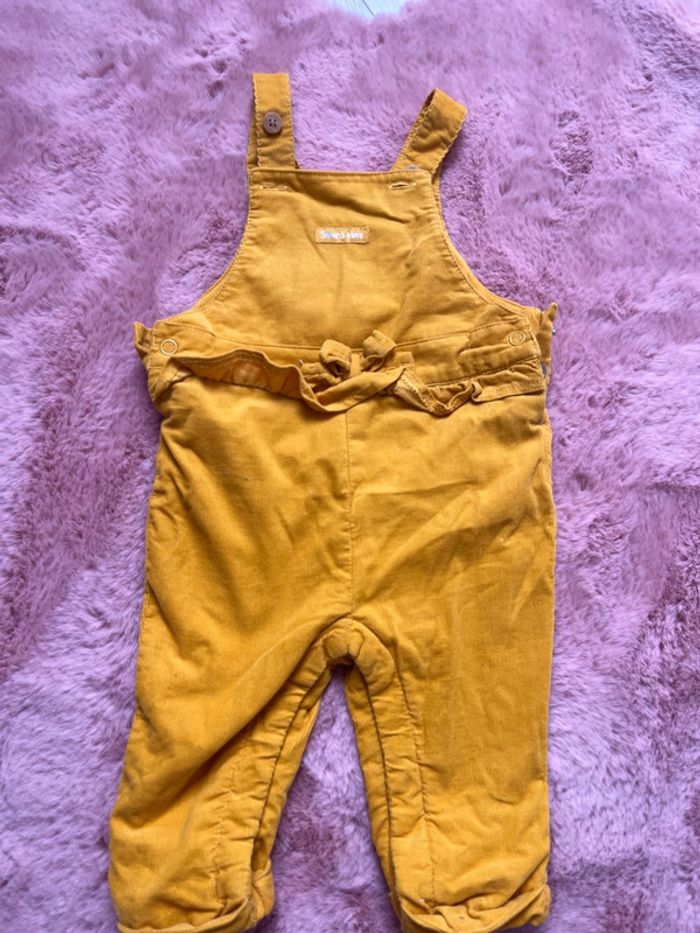 Salopette velours hiver fille jaune moutarde 6 mois - photo numéro 2