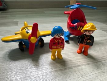 Playmobil 123 avion + hélicoptère pompier